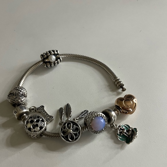 Pandora Moments heart clasp snake chain bracelets and 7 charms. ❌SOLD❌ - Picture 3 of 6